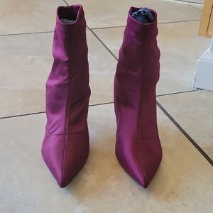Zara Burgundy Heeled Boots